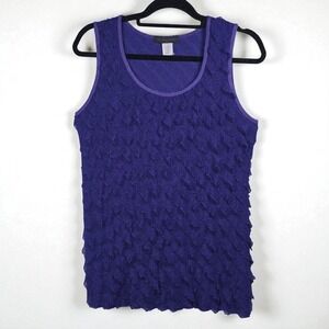 American City Wear Purple Ruffle Tiered Sleeveless Tank Top Woman Extra Large‎